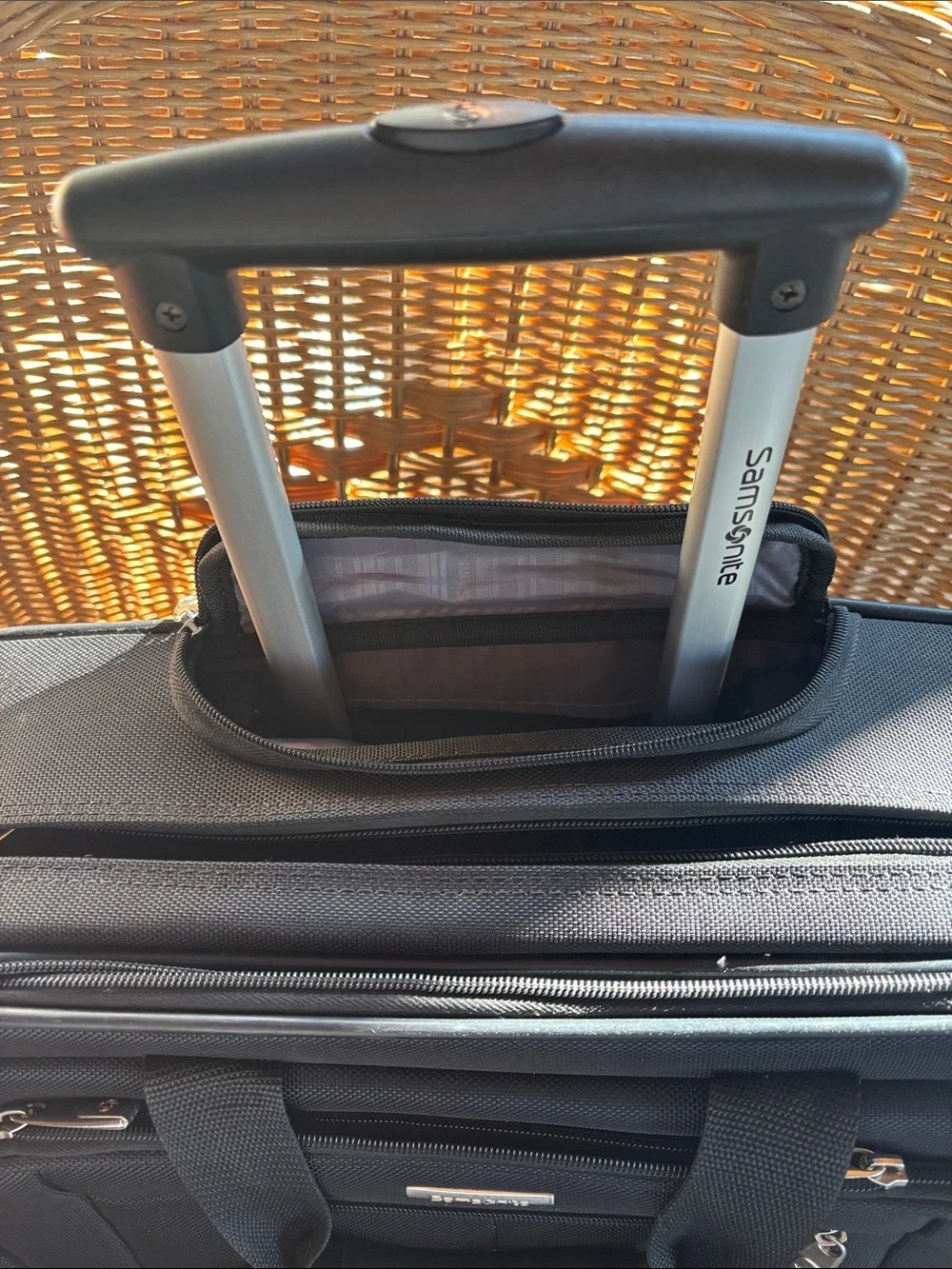 Black Samsonite wheeled business case